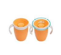 Munchkin Miracle 360 Sippy Cup Bébé | Biberon Libre Flux pour Tout-Petits | Tasse Entraîneur | Sans BPA | Sans Déversement | 207ml | 6 Mois+ | 2 Pack | Orange