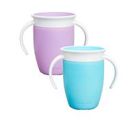 Munchkin Miracle 360 Tasse à Bec | Sans BPA | Sans Déversement | Étanche | Entraîneur & Sevrage Pour Bébé & Tout-Petits 6+ Mois | 7oz/207ml | 2 Pack | Bleu/Violet