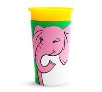 Munchkin Miracle 360° WildLove Tasse à bec | Tasse Étanches | Tasse de Sevrage Bébé Sans BPA avec Bord de Boisson 360° - Emballage Écologique | 9oz/266ml | Éléphant