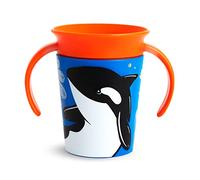 Munchkin Miracle 360° WildLove Tasse Bébé | Tasse Bébé Étanches | Tasse de Sevrage Bébé Sans BPA avec Bord de Boisson 360° - Emballage Écologique | 6oz/177ml | Orque