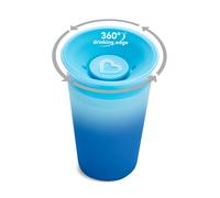 Munchkin Miracle Anti-leak 360° Tasse à boire - Sippy Cup - Change de couleur - Sensible à la chaleur - Tasse d'exercice pour bébé et enfant - 266ml - Bleu