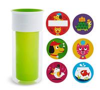 Munchkin Miracle Gobelet isotherme 360°, comprend des autocollants pour personnaliser la tasse, 266 ml, vert