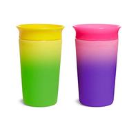 Munchkin Tasses Miracle 360° Changeant de Couleur | Tasses Sippy Bébé & Tout-Petit Sans BPA | Non-Déversement | Tasses Étanches Enfants | À partir de 12+ Mois | 266 ml | Pack de 2 | Jaune/Rose