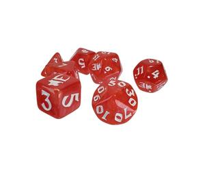 Munchkin Polyhedral Dice Set Red/White | Custom Dice, Perfect for Use with Steve Jackson Games, DND, RPGs, Tabletop Games, and Role-Playing Adventures