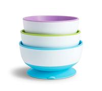 Munchkin Set de Bols Ventouse Bébé | Bols Bébé pour Diversification | Set de Bols Ventouse pour Bébé & Tout-Petit à partir de 6 Mois+ | Set de Diversification Sans BPA | Pack de 3