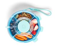Munchkin Snack Wheel™ Boîte à snacks pour tout-petits avec 5 compartiments & section étanche pour sauces | Snack rotatif Boîte repas & voyage | 24m+ | Bleu