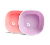 Munchkin Splash Lot de 2 bols faciles à nettoyer, durables et sûrs - Rose et violet