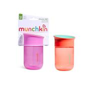 Munchkin Tasse Bébé Miracle 360 | 2 Pack | 12m+ | 296ml | Violet/Corail