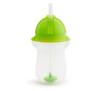 Munchkin Tasse d'Apprentissage Click Lock Tip & Sip avec Paille | Tasses Bébé & Tout-Petit avec Paille | Sans BPA | Non-Déversement | Apprentissage | Paille Lestée | Tasses Enfants |296 ml | Vert