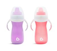 Munchkin Tasse de Transition Douce Bébé | Tasses Sippy Bébé & Tout-Petit | Sans BPA Non-Déversement | Tasses Enfants Silicone Étanches | À partir de 4+ Mois | Pack de 2 | 10 oz / 296 ml