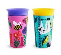 Munchkin Tasse Miracle WildLove 360 | Tasse Tout-Petits | Tasses Sippy Bébé & Tout-Petits Sans BPA | Non-Coulante | Leakproof | 9oz/266ml | 2 Pack | Lemur/abeille