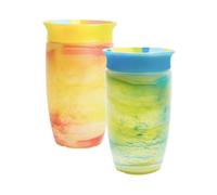 Munchkin Tasses Miracle 360 Bébé | Gobelet à Flux Libre pour Tout-Petits | Tasse d'Apprentissage | Sans BPA | Sans Déversement | Bouteille d'Eau Bébé |12m+| 296 ml | Pack de 2 | Bleu/Jaune