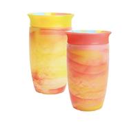 Munchkin Tasses Miracle 360 Bébé | Gobelet à Flux Libre pour Tout-Petits | Tasse d'Apprentissage | Sans BPA | Sans Déversement | Bouteille d'Eau Bébé |296 ml | 2pack| Rouge/Jaune