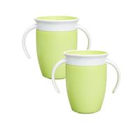 Munchkin Tasses Miracle 360 Bébé | Gobelet à Flux Libre pour Tout-Petits | Tasse d'Apprentissage | Sans BPA | Sans Déversement | Bouteille d'Eau Bébé | 207 ml | 6m+ | Pack de 2 | Vert