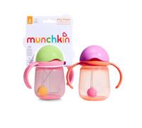 Munchkin Tip and Sip Tasse bébé | Lot de 2 | 6m+ | Paille lestée | 207 ml | Rose/Corail