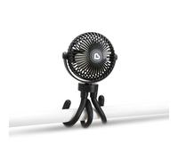 Munchkin Ventilateur de Poussette | Ventilateur Mini 360° Portable avec Lumières LED et 4 Vitesses | Indispensable Bébé | Noir