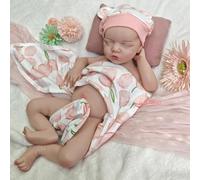 Muñeca Bebé Reborn de Silicona de 43 cm - Cara Realista de Niña Dormida Con Extremidades Articuladas, Recién Nacida Realista Hecha a Mano Para Niños y Personas Mayores