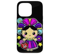 Muñeca Mexican Doll Lelé Embroidery Style Maria Otomi Girl Coque pour iPhone 13 Pro