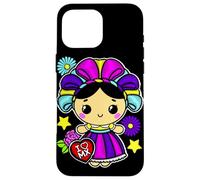 Muñeca Mexican Doll Lelé Embroidery Style Maria Otomi Girl Coque pour iPhone 16 Pro Max