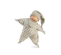 Muñecas Antonio Juan Ariel Étoile Poupée de bébé avec tête en Silicone Organique, Tissu Organique, Couleur Verte, Motif Floral, sans Danger pour Mordre