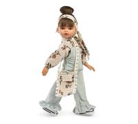 Muñecas Antonio Juan - Emily Boho Poupée Fashion, 33 cm, Corps en Vinyle, Look Moderne avec Tissus et Couleurs Originales, Accessoires Inclus