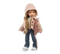 Muñecas Antonio Juan - Emily Cosmopolitan Poupée Fashion, 33 cm, Corps en Vinyle, Style Urbain décontracté Rose avec Accessoires
