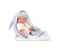 Muñecas Arias - Muñeca Elegance 30 cm Natal Azul con Sac de Dormir, Poupée Vinyle Garçon