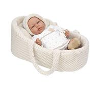 Muñecas Arias Muñeca Elegance 40 cm Andie Beige avec landau, mécanisme de pleurs et sac Try Me