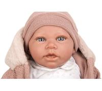 Muñecas Arias Muñeca Elegance 54 cm Anuk Rosa - Poupée poids en vinyle et coton - En espagnol