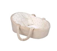 Muñecas Arias – Nacelle pour poupée Elegance – Beige fleurs – Coussin et matelas – 30x40x17 cm