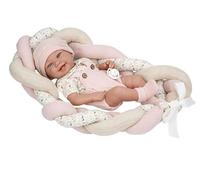 Muñecas Arias - Poupée Elegance 42 cm Zoe Rose avec coussin, corps en vinyle, fille