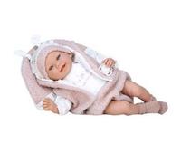 Poupée réaliste bébé - Arias - Colin - 40 cm - Rose et Blanc - Coussin assorti - Poids réaliste - Vinyle doux