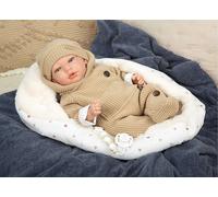 MuÑecas Arias Reborn Olona With Sleeping Bag Baby Doll 40 Cm Beige Enfants
