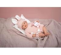 ARIAS Reborn ARI98196 Lucia Bébé réaliste en vêtements rose avec coussin, peluche, sucette, tétine, couche, livre de famille et certificat d'authenticité. Jouet pour enfants à partir de 3 ans