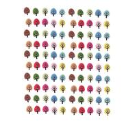 MUNEFE 100Pcs Craft Buttons, Wooden Buttons, Fancy Buttons, Suitable for Sewing, Crocheting, Card Making, Etc