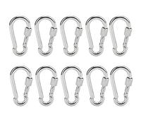 MUNEFE 10Pcs Snap Hook Carabiners, Stainless Steel Snap Hook, Heavy Duty Carabiners for Climbing Mountaineering and Fire Escape Use
