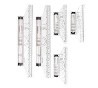 MUNEFE 5Pcs Measuring Rolling Ruler, Drawing Roller Ruler, Plastic Roller Ruler for Drawing Circular Curves, Horizontal Parallel Lines, Etc