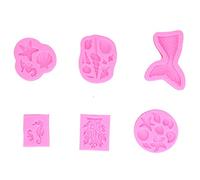 MUNEFE 6PCS Moule de cuisson, moule en silicone, moule à gâteau, adapté à la fabrication du chocolat, des bonbons, du glaçage, de l'art du sucre et des gelées, etc.