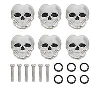 MUNEFE 6pcs Tuning Peg Cap, Tuning Button Cap, Guitar Tuning Key Caps for Folk and Electric Guitars (Silver)