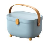 MUNEFE Boîte de rangement de médicaments ovale, boîte de rangement de médicaments à double couche, boîte de rangement de médicaments à plusieurs compartiments pour dortoir à la (Bleue)