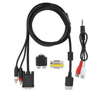 MUNEFE Câble Adaptateur, Câble VGA Adaptateur HD, Câble de Conversion Audio Haute Définition VGA Cordon pour TV PC Ordinateur Projecteur AV