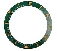 MUNEFE Ceramic Watch Bezel Insert, Watch Bezel Ring Bezel Insert, Aluminum Watch Bezel Inserts for Repairing Or Upgrading All Types Of Wristwatches (Caractère doré dos vert)