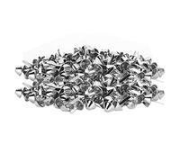 MUNEFE Clous à Pieds Plats, Attaches parisiennes en Papier, Goujons de Pieds de Sac en métal, Clous Plats à Pointes pour l'artisanat du Cuir, Sacs (200 pièces 12 mm)