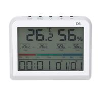 MUNEFE Compteur d'humidité de la température intérieure, thermomètre intérieur numérique avec affichage de la date de l'horloge, jauge d'humidité de la température de bureau pour