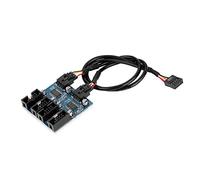 MUNEFE Connecteur USB 9 Broches Mle, Séparateur D'extension 1 à 4 Femelles, Connecteur De Cble Séparateur USB 2.0 pour Carte Mère