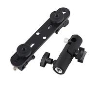 MUNEFE Dual Hot Shoe Bracket, Camera Flash Brackets, Flash Umbrella Holder, Suitable for Most Flash Units