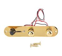 MUNEFE Guitar Control Plate Metal, Loaded Guitar Control Plate for TL Chrome Plated Prewired Circuit Board Replacement Accessories (Gold)