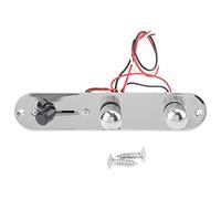 MUNEFE Guitar Control Plate Metal, Loaded Guitar Control Plate for TL Chrome Plated Prewired Circuit Board Replacement Accessories (Silver)