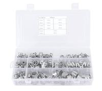 MUNEFE Hose Clamps, Stainless Steel Spring Clips Hose Clamps, Spring Band Type Clamp for Fuel Diesels Petrol Pipe (160Pcs)