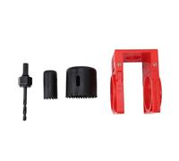 MUNEFE Kit d'installation de serrure, kit d'installation de pêne dormant, kit de scie cloche de porte pour portes en bois standard dans la plupart des maisons et bureaux (Rouge)